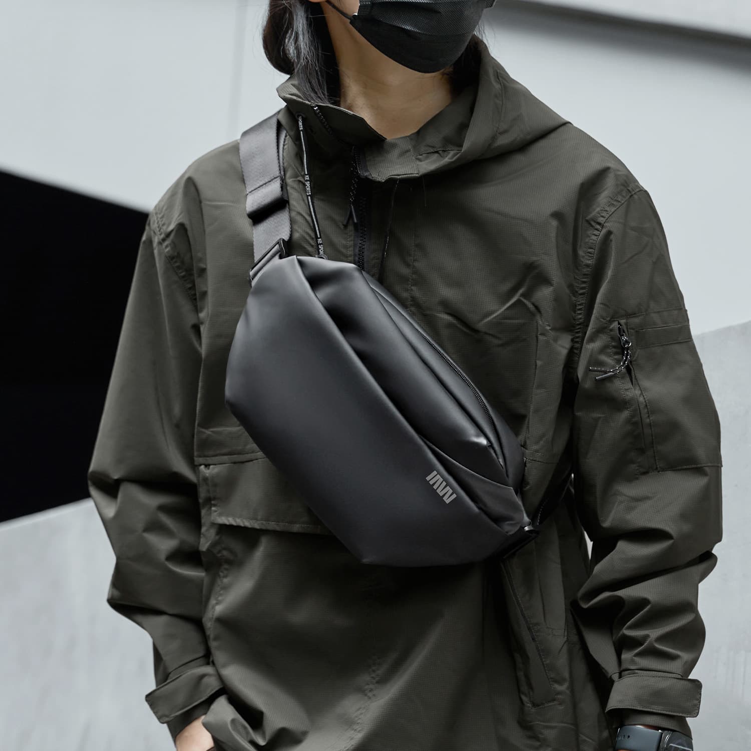 Нагрудная сумка SEPTWOLVES Слинг сумка Black Unisex - изображение 2