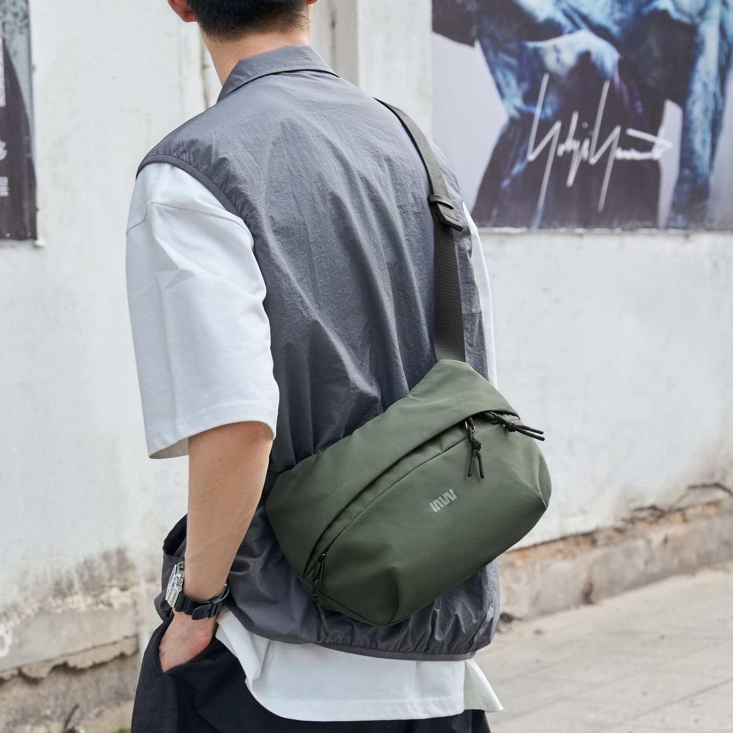 Сумка через плечо SEPTWOLVES Crossbody Bag Gray Green Unisex SEPTWOLVES Кроссбоди Сумка Серый Зеленый Унисекс - изображение 2