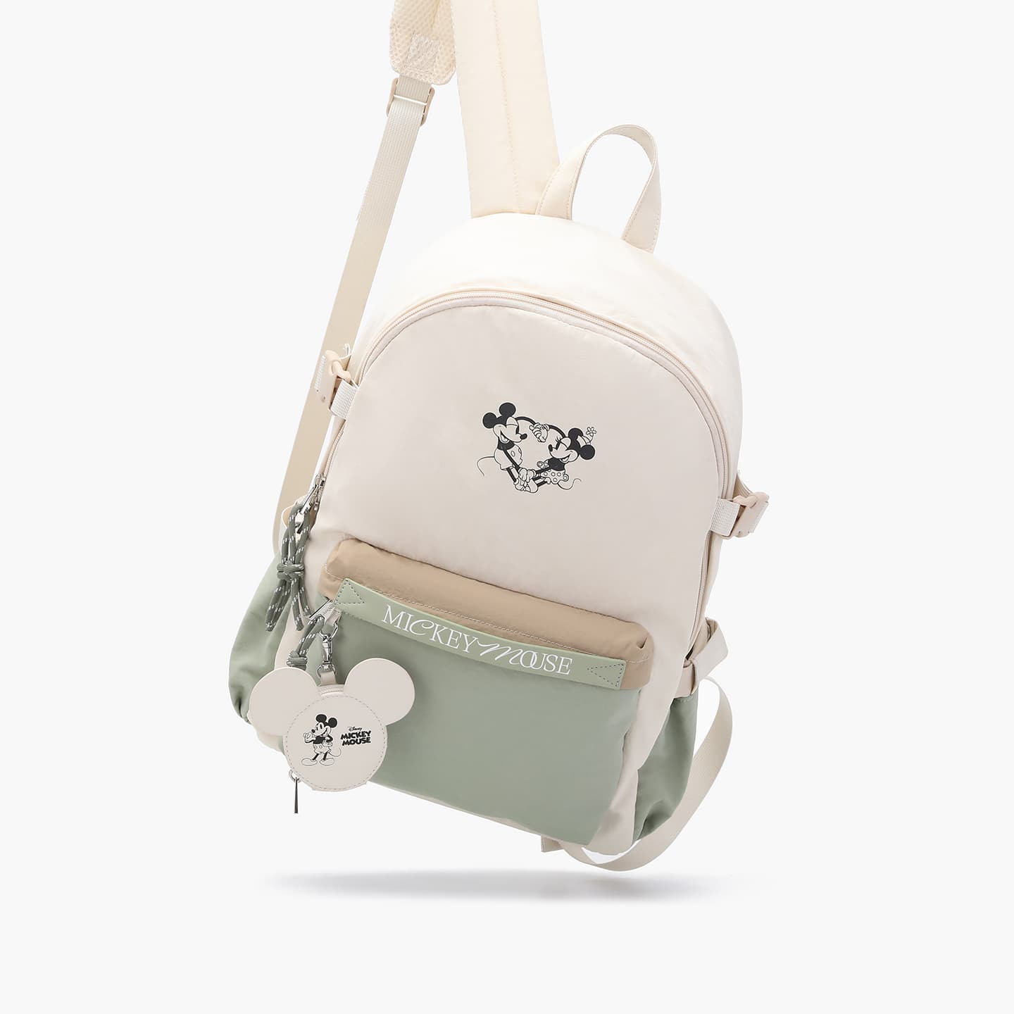 Рюкзак Disney Mickey SERIES Рюкзаки Ecru Grass Green (Брелок включен) Унисекс - изображение 5