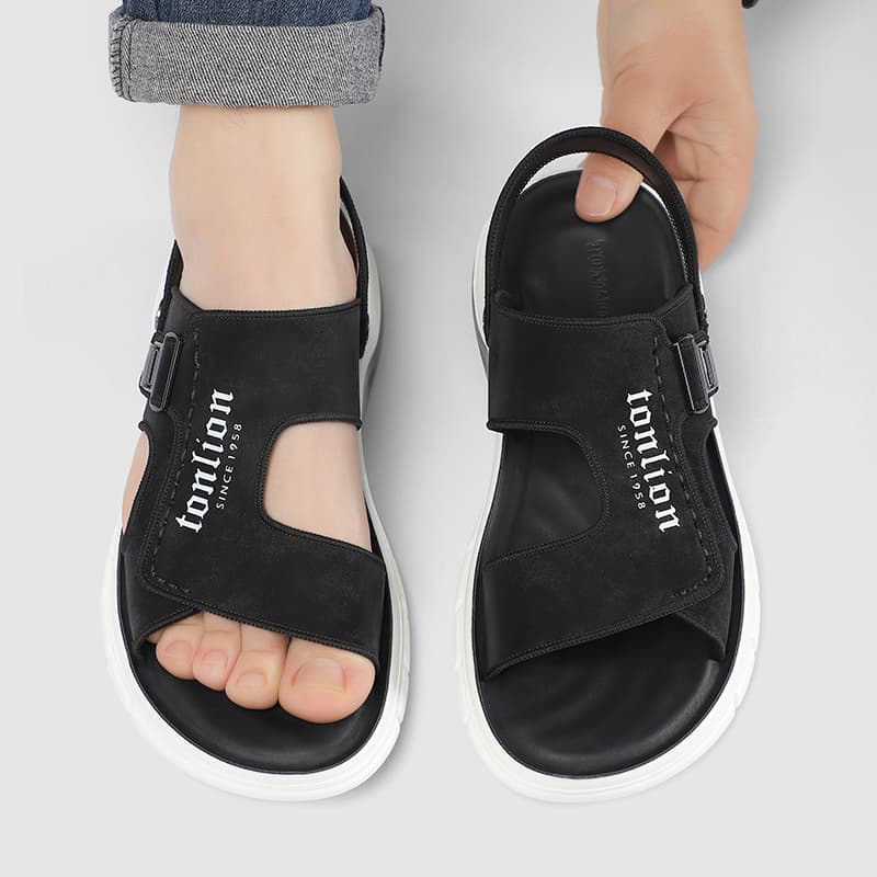 Сандалии с ремешком Tonlion Мужские пляжные сандалии из микрофибры и искусственной кожи - изображение 6