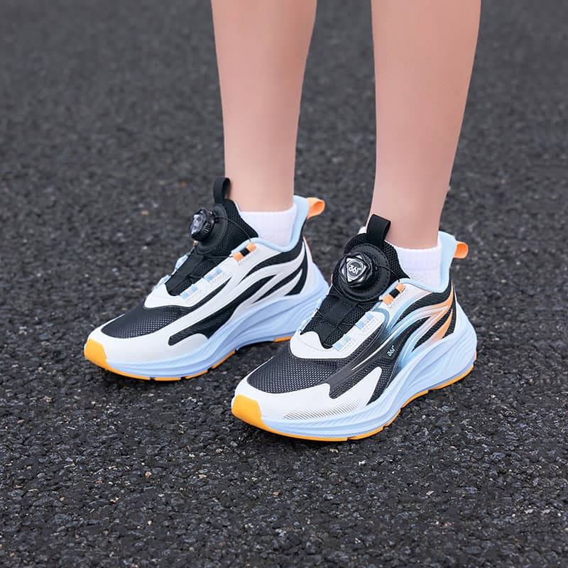Кроссовки 361°KIDS Lightling 2,0 Противоскользящие Износостойкие Дышащие Амортизирующие и Легкие Беговые Кроссовки Черный Белый - изображение 6