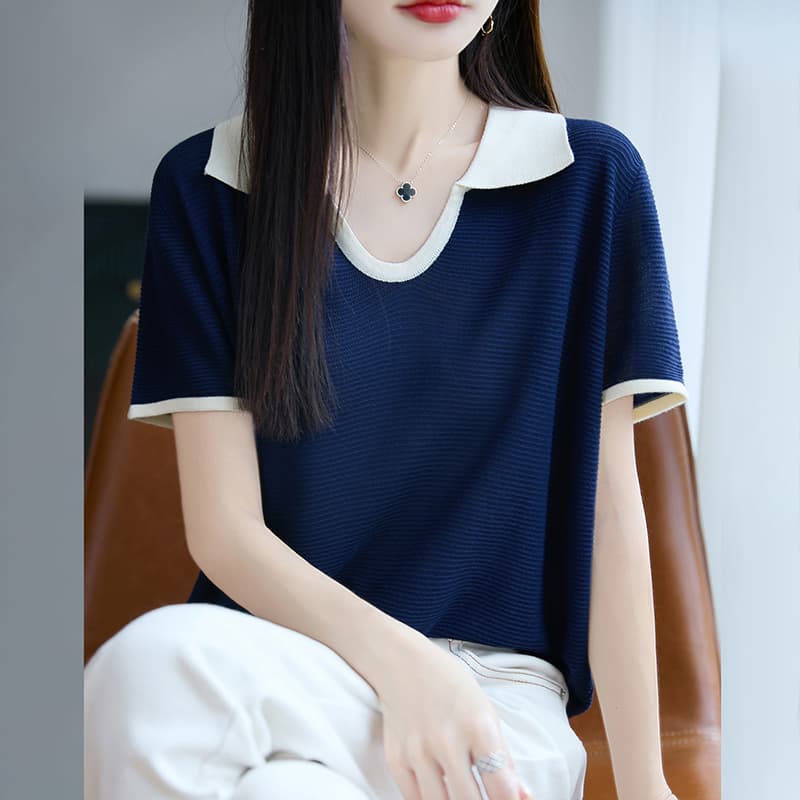 Кофта PIERRE CARDIN Трикотажная ткань Короткий рукав Т-рубашка Женская - изображение 1