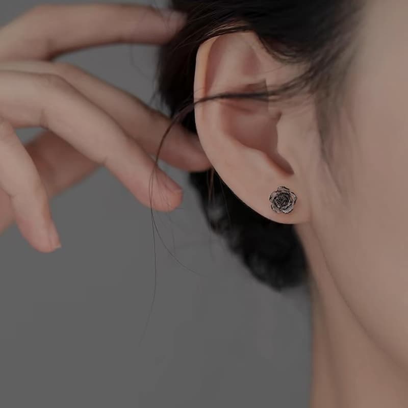 Серьги Yingbaibao Dark Night Black Rose - изображение 6