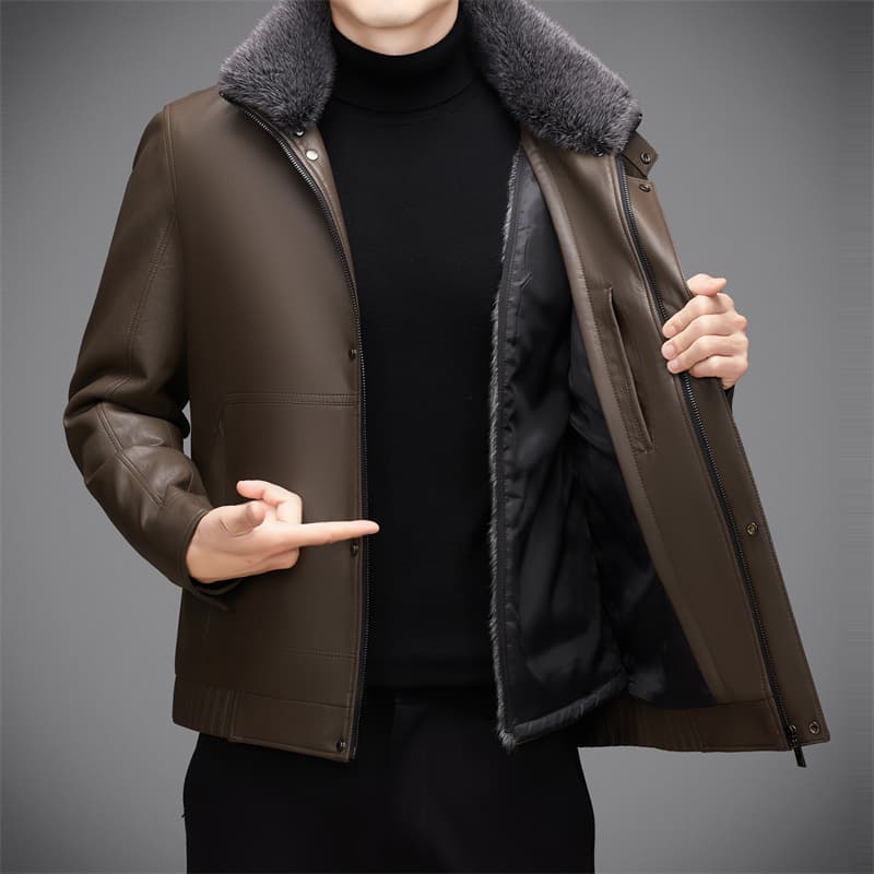 Кожаная куртки PIERRE CARDIN Мужская кожаная куртка - изображение 6