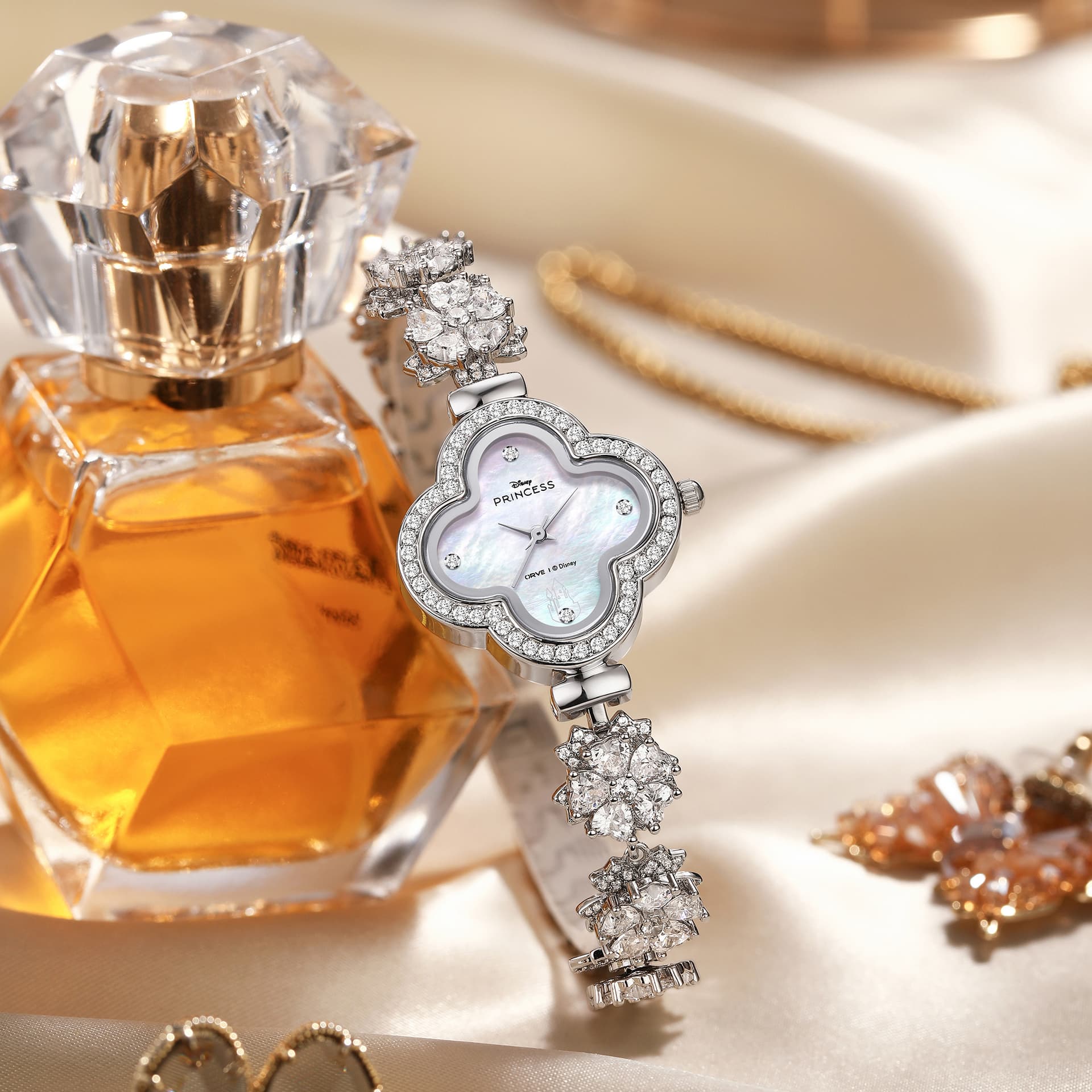 Часы Диснеевские принцессы Кварцевый механизм Металл Шнуровка Watch Women's Watch Розовый Циферблат часов - изображение 5