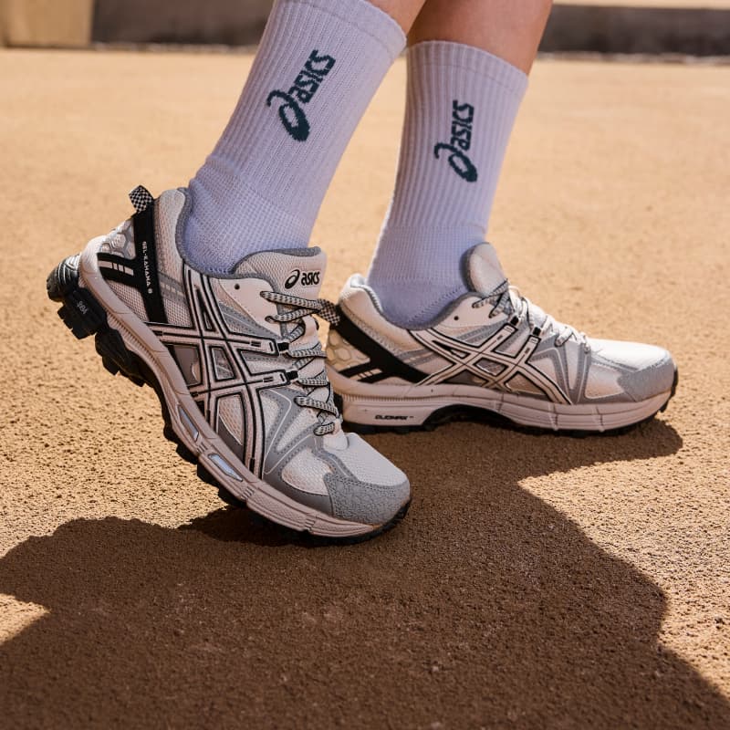 Кроссовки для бега ASICS Гель Kahana 8 Беговые кроссовки Низкий Топ Серый Белый Серый Унисекс - изображение 7