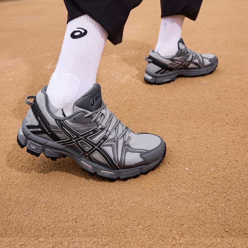 Кроссовки для бега ASICS Гель Kahana 8 Беговые кроссовки Низкий Топ Серый Черный Унисекс - изображение 7