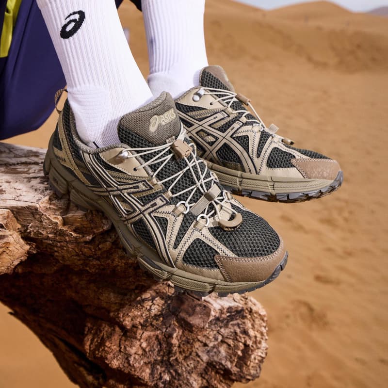Кроссовки ASICS Гель Kahana 8 FL Повседневная обувь Низкий топ Темно-зеленый Земляной серый Унисекс - изображение 7