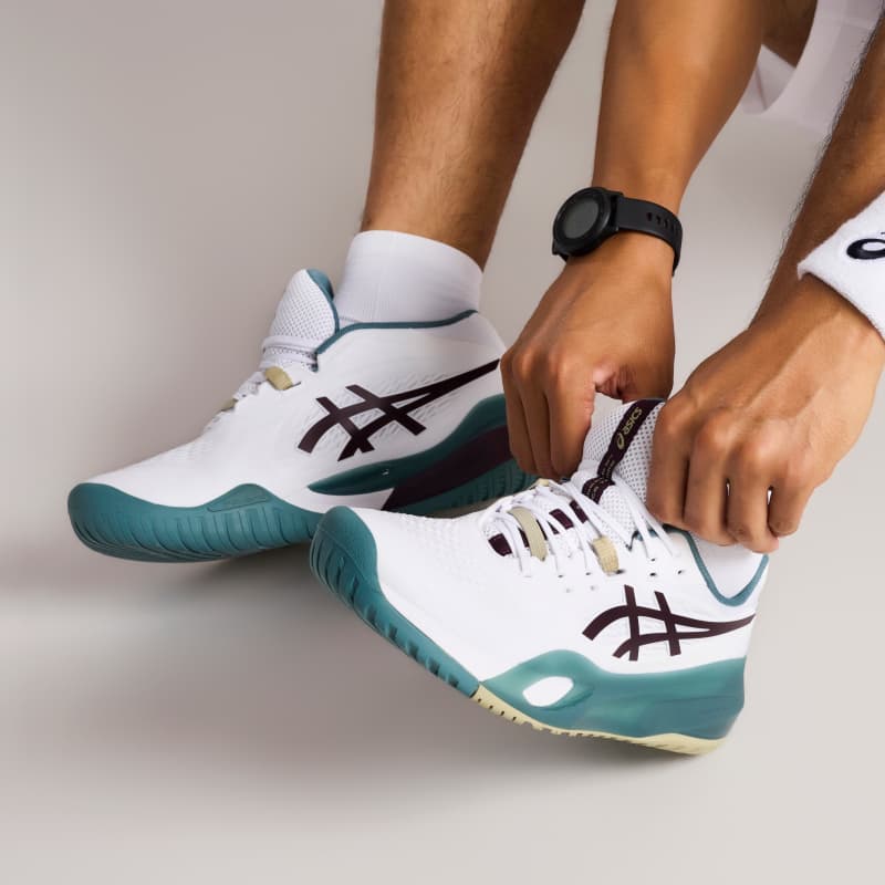 Кроссовки для тенниса ASICS Gel Resolution 10 Теннисные кроссовки Низкий верх Белый Темный баклажан Фиолетовый Мужской - изображение 8