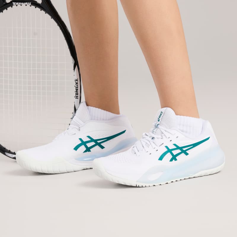 Кроссовки для тенниса asics GEL-RESOLUTION X Амортизация Лоу-топы Кроссовки для тенниса Women's White Зелёный - изображение 8