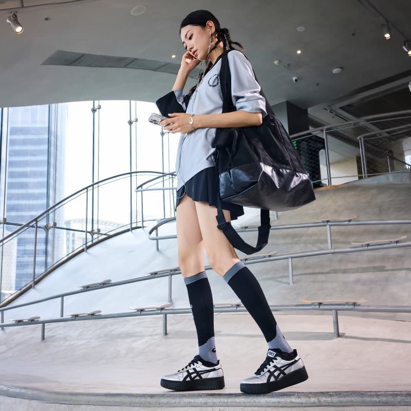 Кроссовки ASICS JAPAN S PF Повседневная обувь Низкий Топ Серебристый Черный Женские - изображение 8