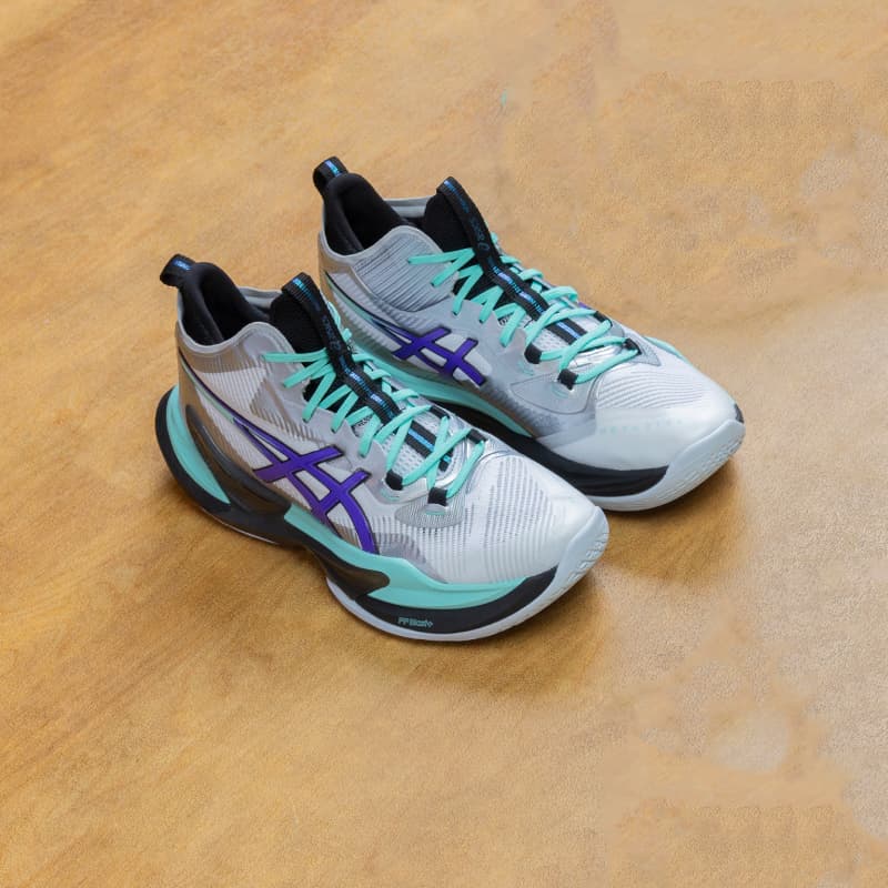 Кроссовки ASICS METARISE 2 Волейбольные кроссовки Низкий Топ Белый Фиолетовый Мужской - изображение 7
