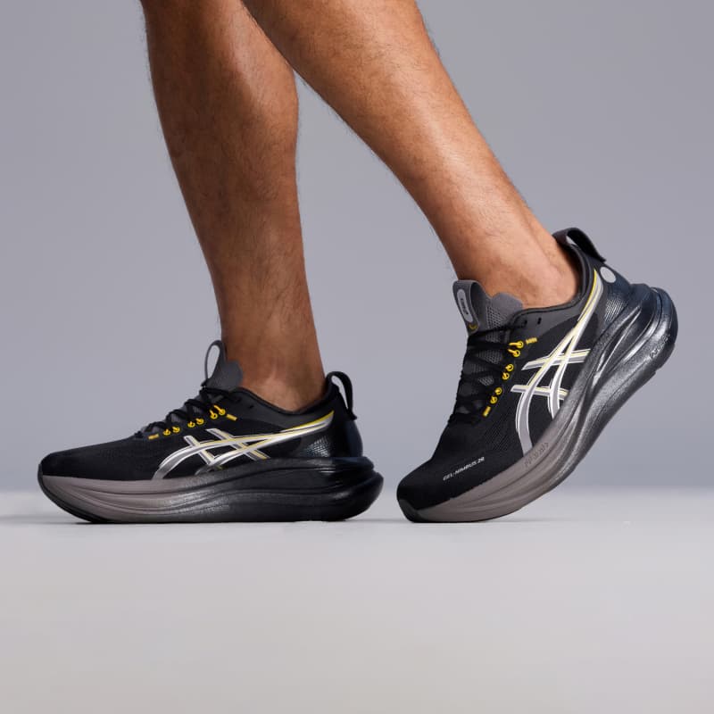 Кроссовки для бега asics Гель Nimbus 28 Беговые кроссовки Low Топ Черный серебристый Серый Мужской - изображение 7