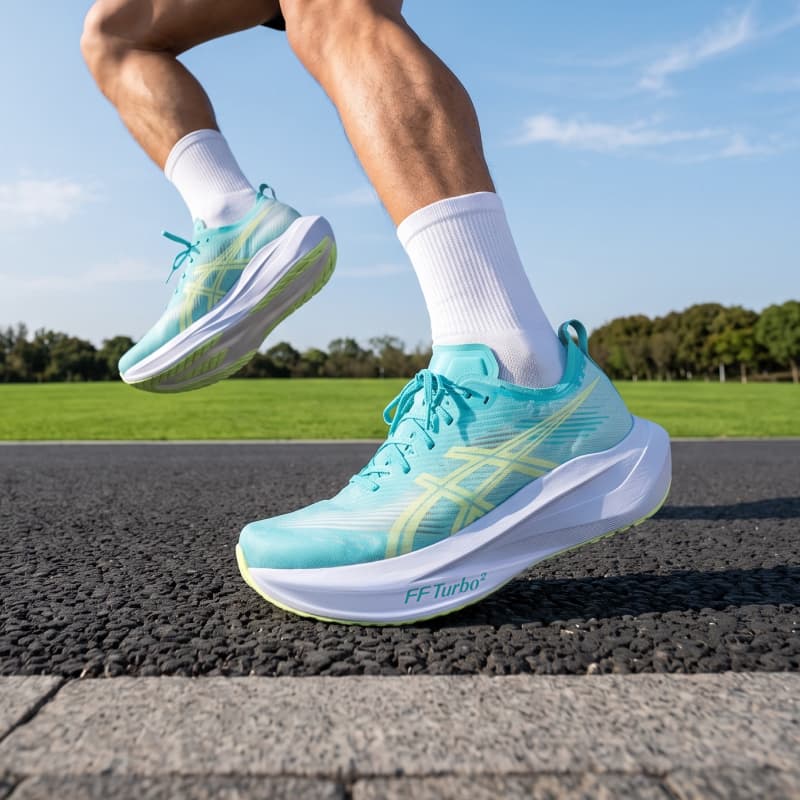 Кроссовки для бега ASICS MEGABLAST Беговые кроссовки Низкий Топ Синий Зеленый Синий Унисекс - изображение 7
