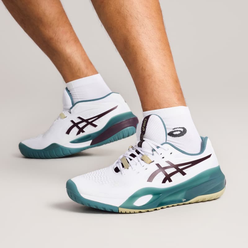 Кроссовки для тенниса ASICS Gel Resolution 10 Теннисные кроссовки Низкий верх Белый Темный баклажан Фиолетовый Мужской - изображение 7