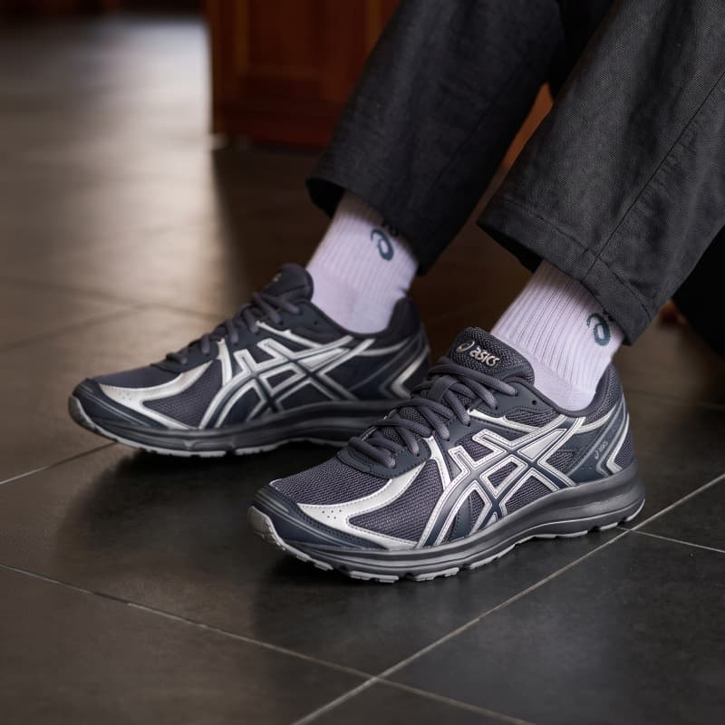 Кроссовки для спортзала ASICS JOG 100S Тренировочные кроссовки Low Топ Графитовый Серый Черный Унисекс - изображение 8