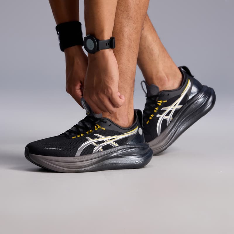Кроссовки для бега asics Гель Nimbus 28 Беговые кроссовки Low Топ Черный серебристый Серый Мужской - изображение 8