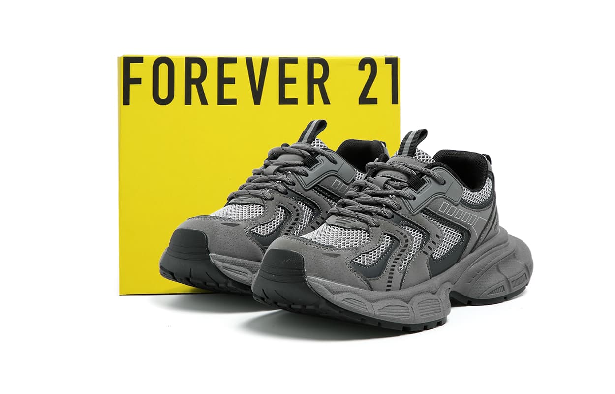 Кроссовки FOREVER 21 Амортизация устойчивость к истиранию увеличенная высота низкий топ кроссовки с толстой подошвой женские серый - изображение 6