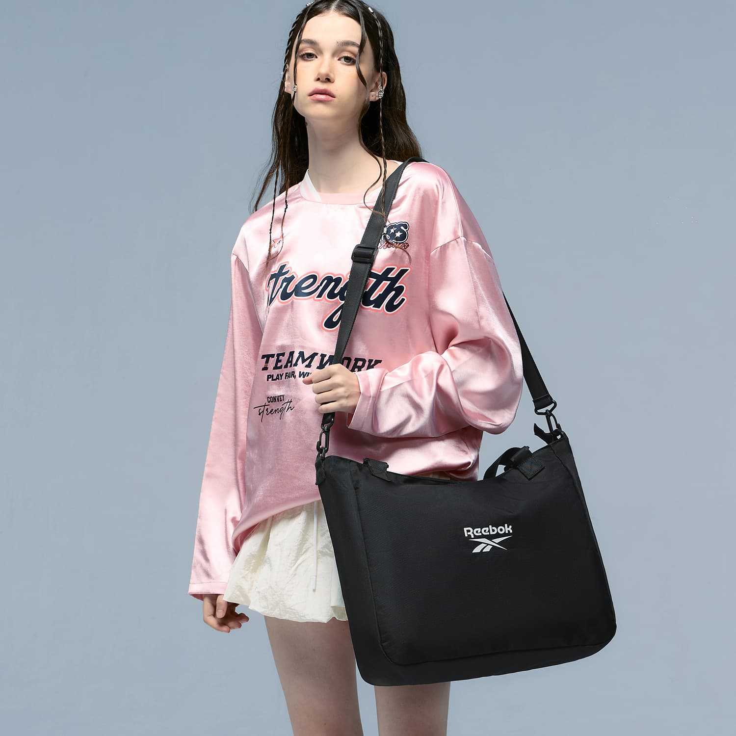 Мини-сумка Reebok Ткань Тоут Сумка Сумка через плечо Сумка унисекс разноцветная - изображение 5