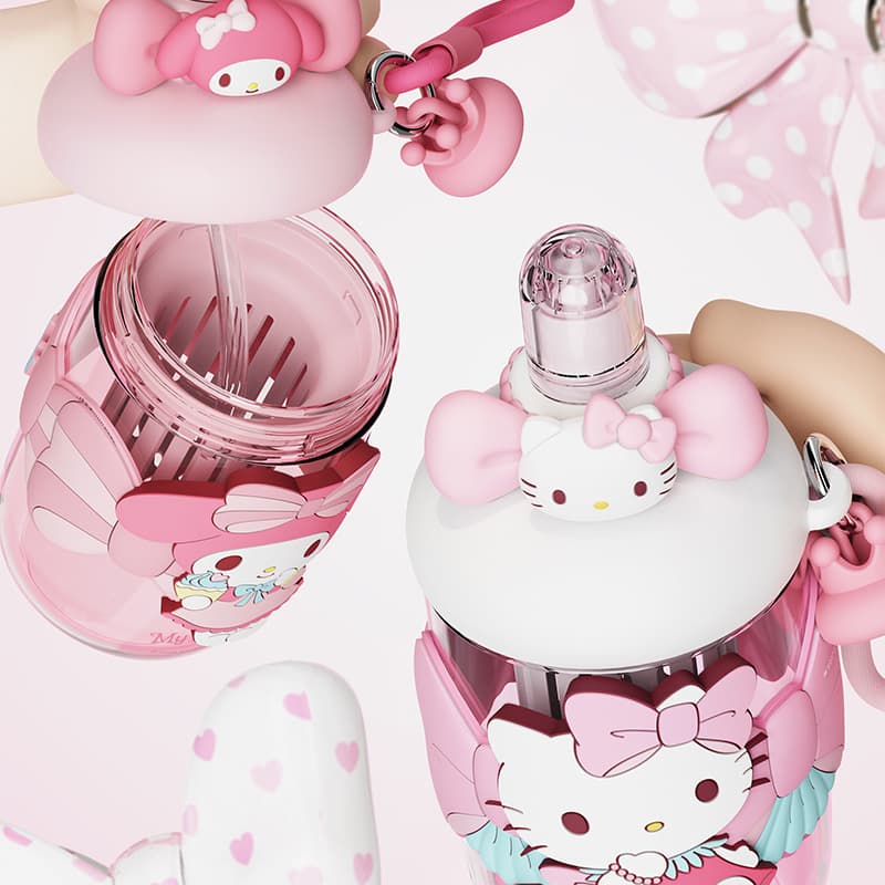 Санрио Hello Kitty Пластиковые стаканы для воды BOBO Космос Подстаканник 650 мл 1200 мл - изображение 1