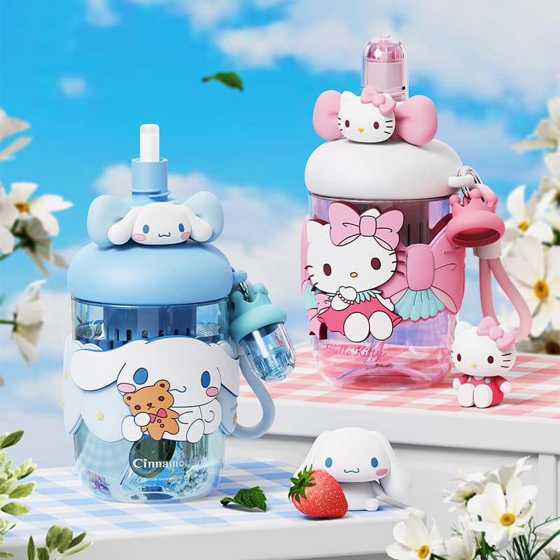Санрио Hello Kitty Пластиковые стаканы для воды BOBO Космос Подстаканник 650 мл 1200 мл - изображение 6