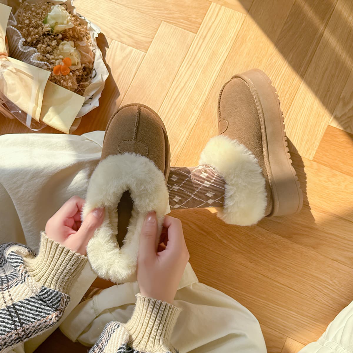 Ботинки зимние EXULL Q Fabric Ankle Snow Boots - изображение 7