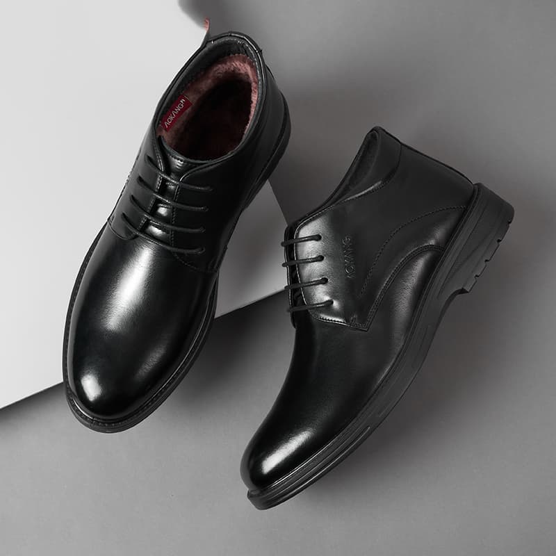Сапоги AOKANG Black Leather Boots - изображение 6
