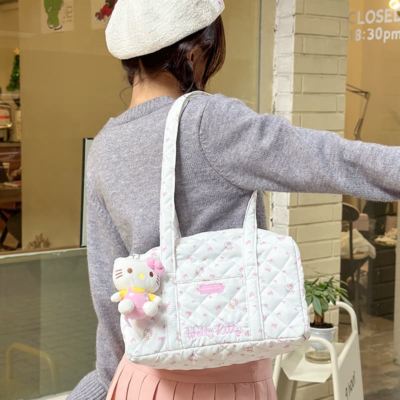 Мини-сумка Sanrio Полиэстеровая ткань Сумка через плечо Большая Женская Экрю - изображение 7