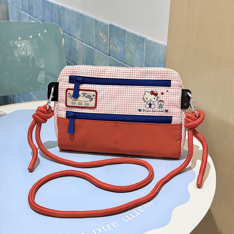 Сумка через плечо Санрио Hello Kitty Полиэстеровая Сумка через плечо Стандартная (Стандартная) Женская Hello Kitty Оранжевый Красный - изображение 5