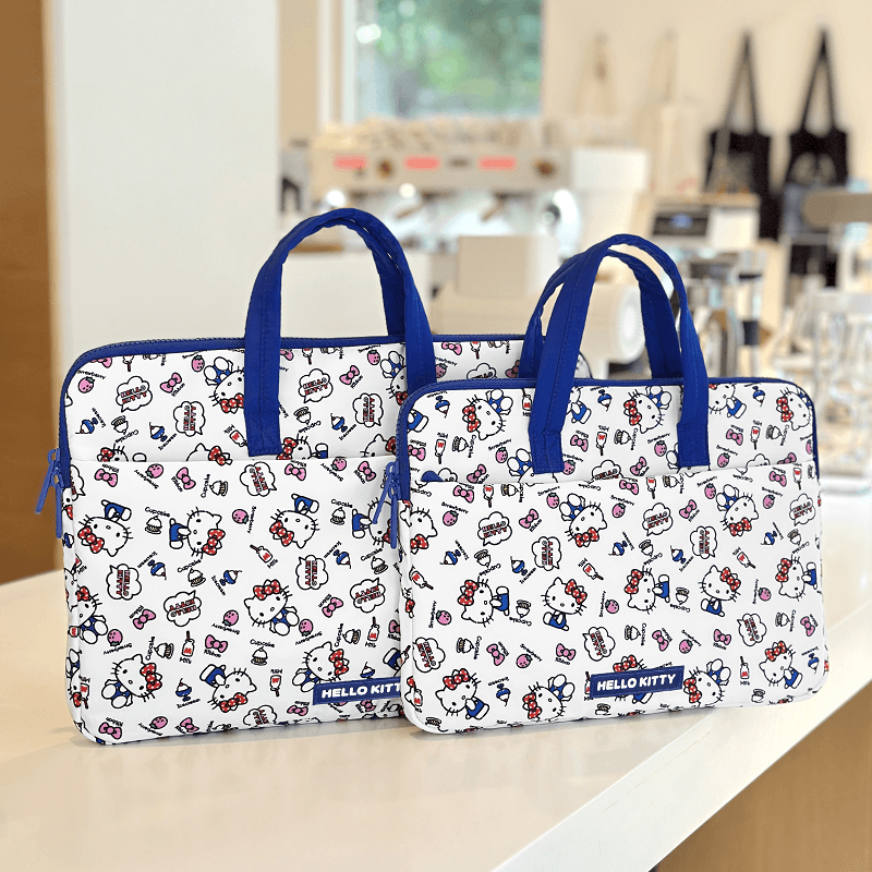 Санрио Kitty White Полиэфирное волокно Ноутбук Сумка Women's White Синий - изображение 6
