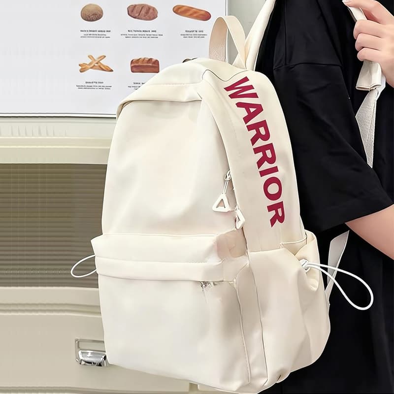 Рюкзак Warrior Нейлон Рюкзак Унисекс Бежевый черный - изображение 3