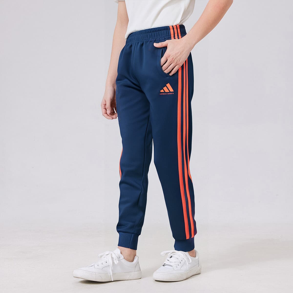 Adidas Темно-синие детские тренировочные штаны - изображение 5