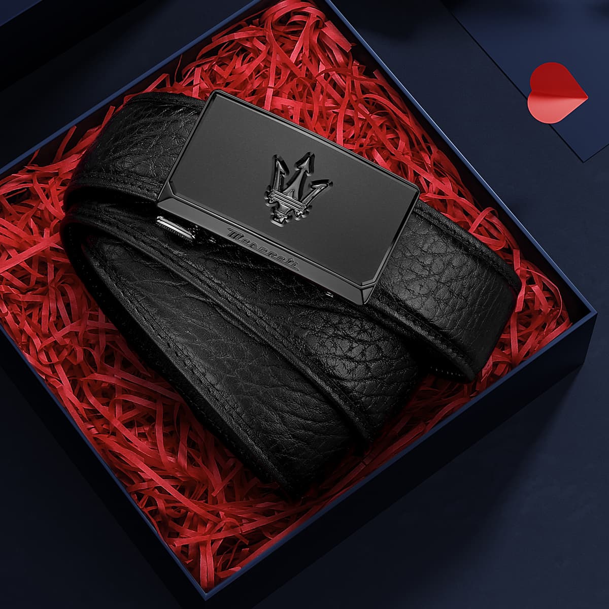 Ремень Maserati Ремни из коровьей кожи Мужские Черные Ширина 3,5 см - изображение 4