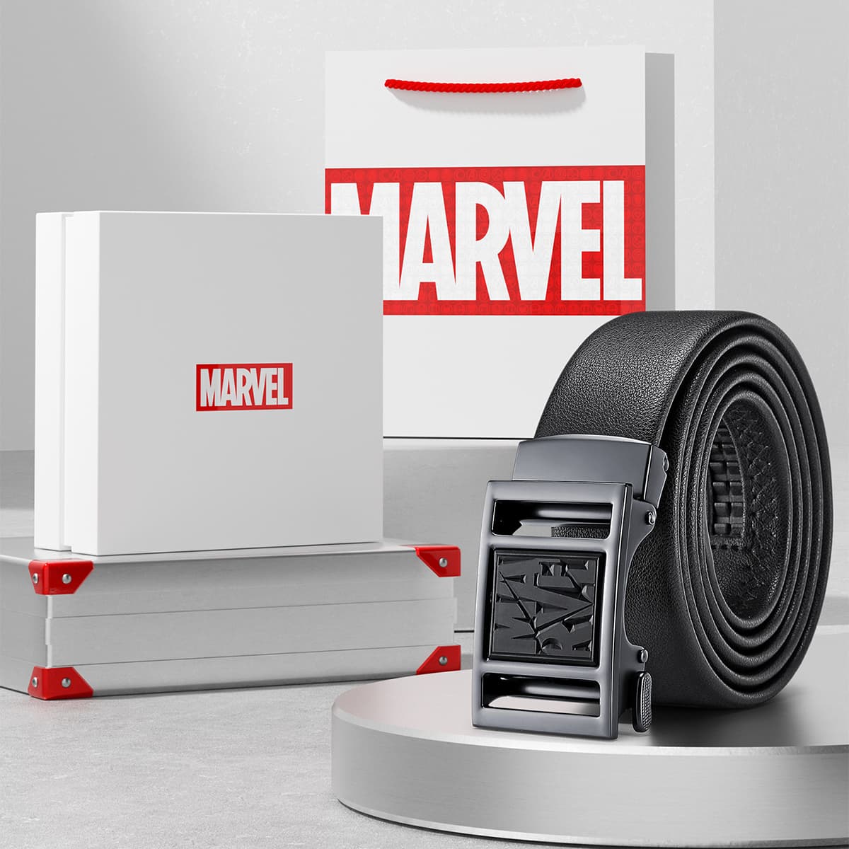 Ремень Disney Marvel Спилок из коровьей кожи Ремни Мужской Черный 3,5 см - изображение 4