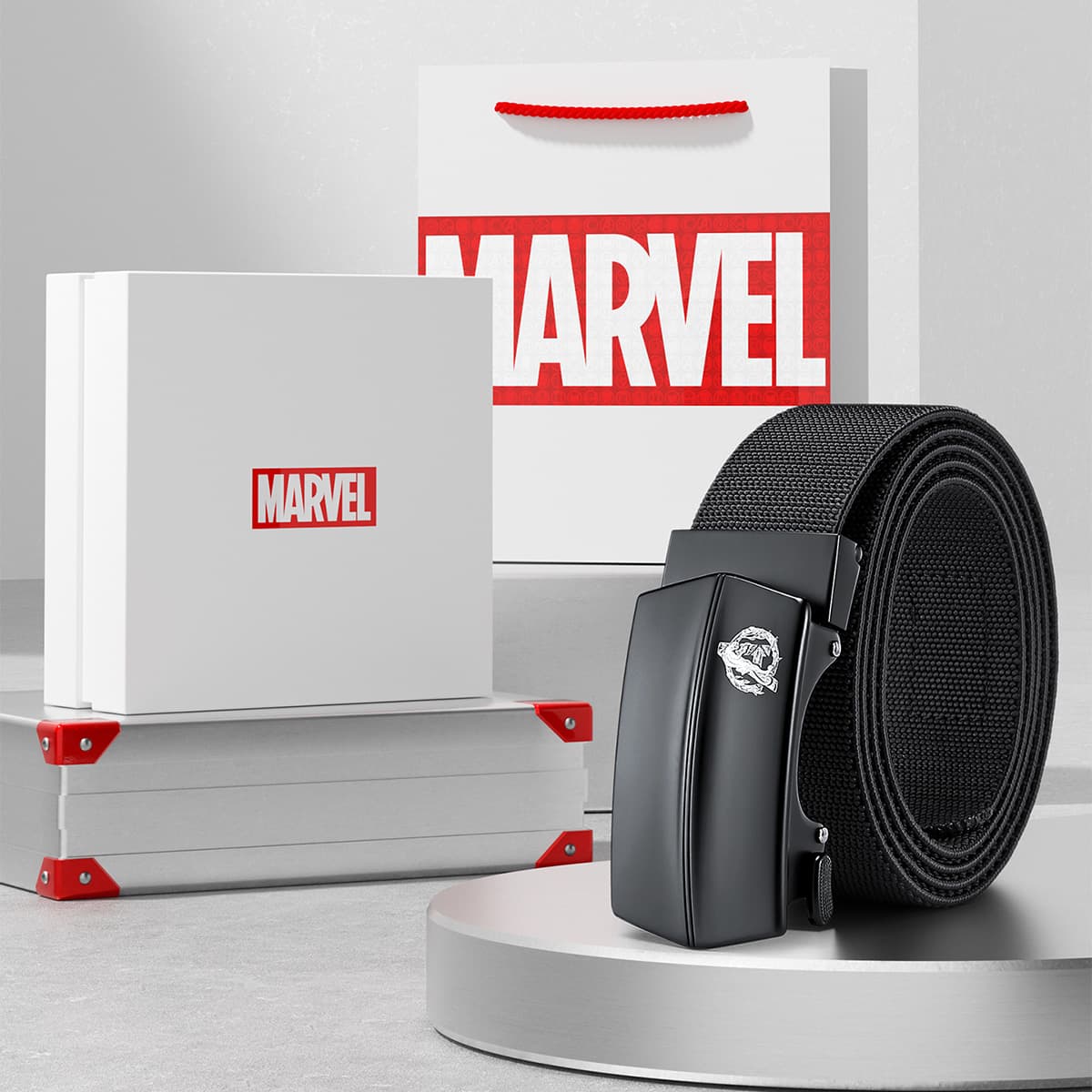 Ремень Disney Marvel The Avengers Collection Ткань Кожаные ремни Мужской Черный 3,4CM - изображение 4