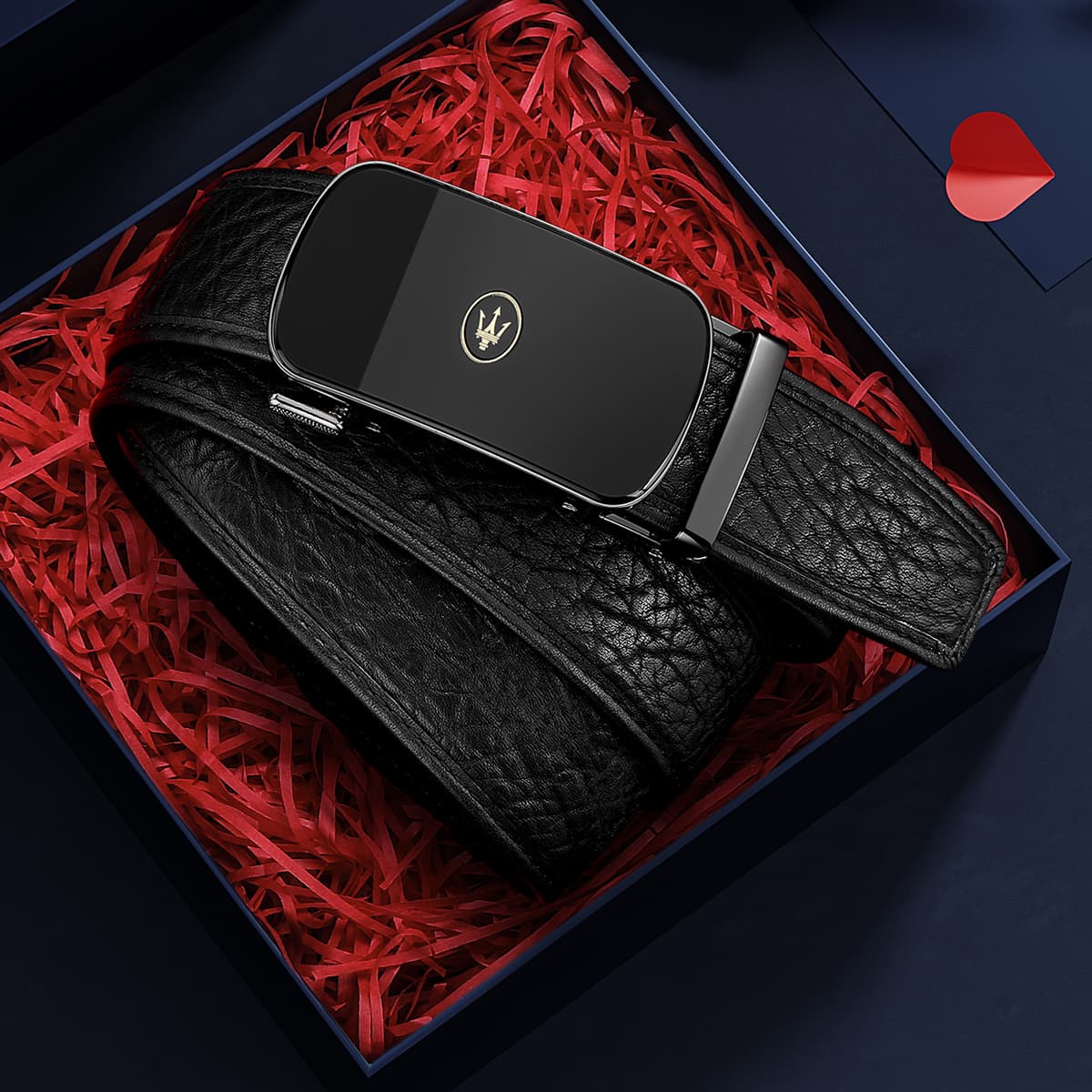 Ремень Maserati Импортная кожа буйвола ремни мужской черный ширина корпуса 3,4 см - изображение 4