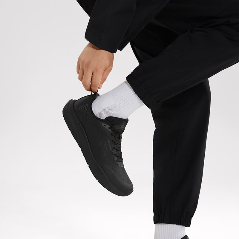 Кроссовки Peak TaiChi Barefoot Кроссовки для ходьбы Дышащий Low Топ Повседневная обувь Мужской Чисто черный - изображение 8