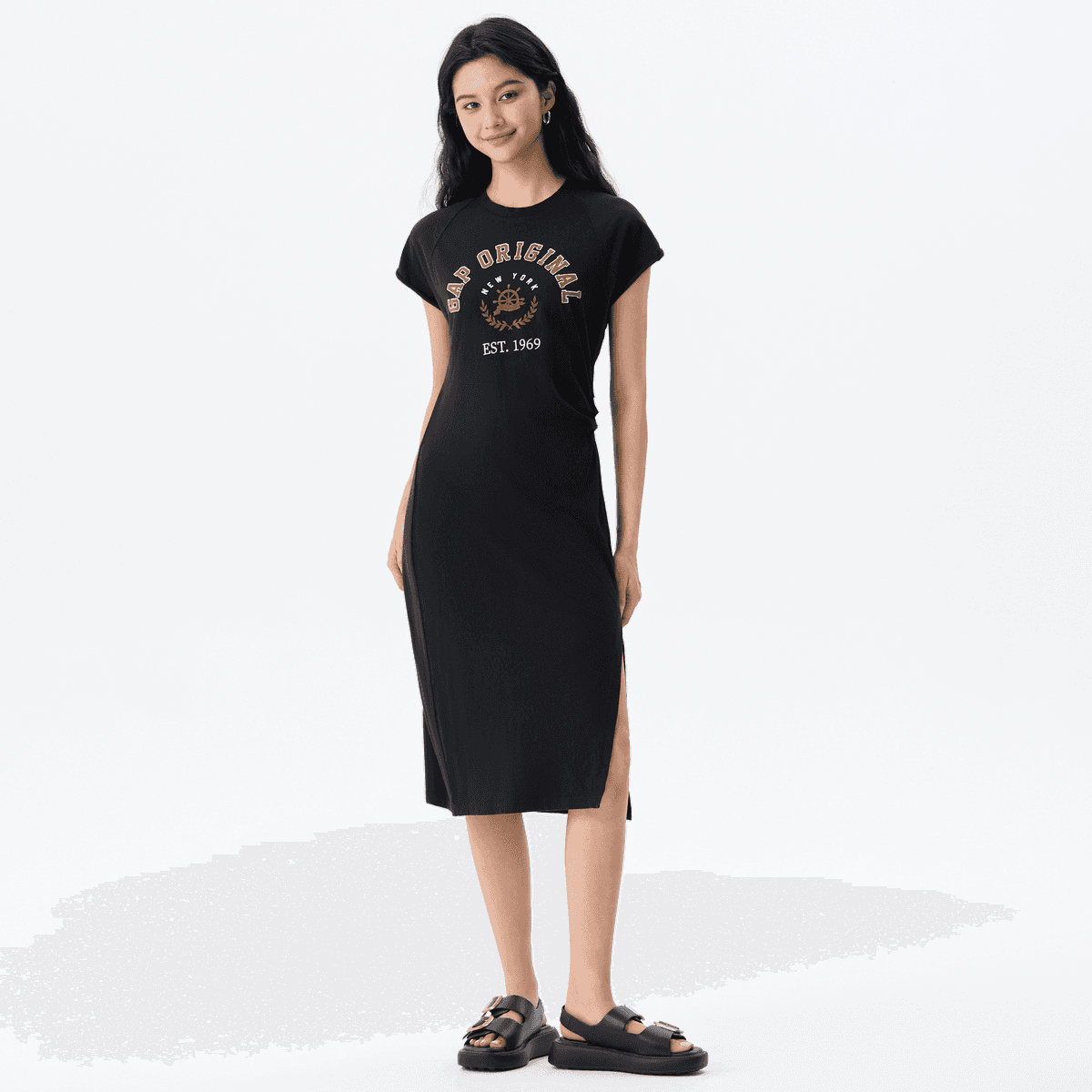 Платье GAP Короткий Sleeved Платье Женские - изображение 8