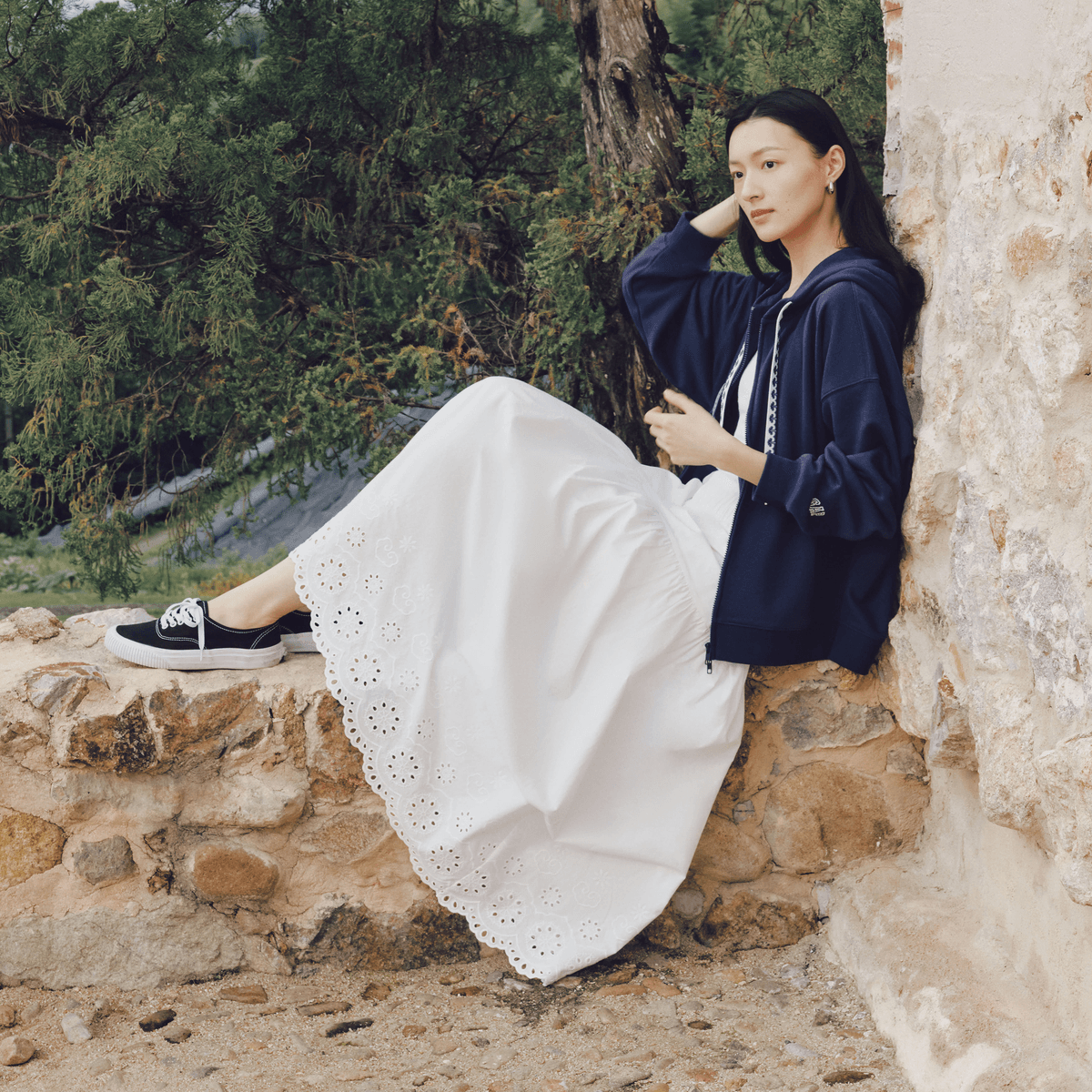 Юбка GAP GAPx Белый Женские Повседневные Длинные Юбки - изображение 4