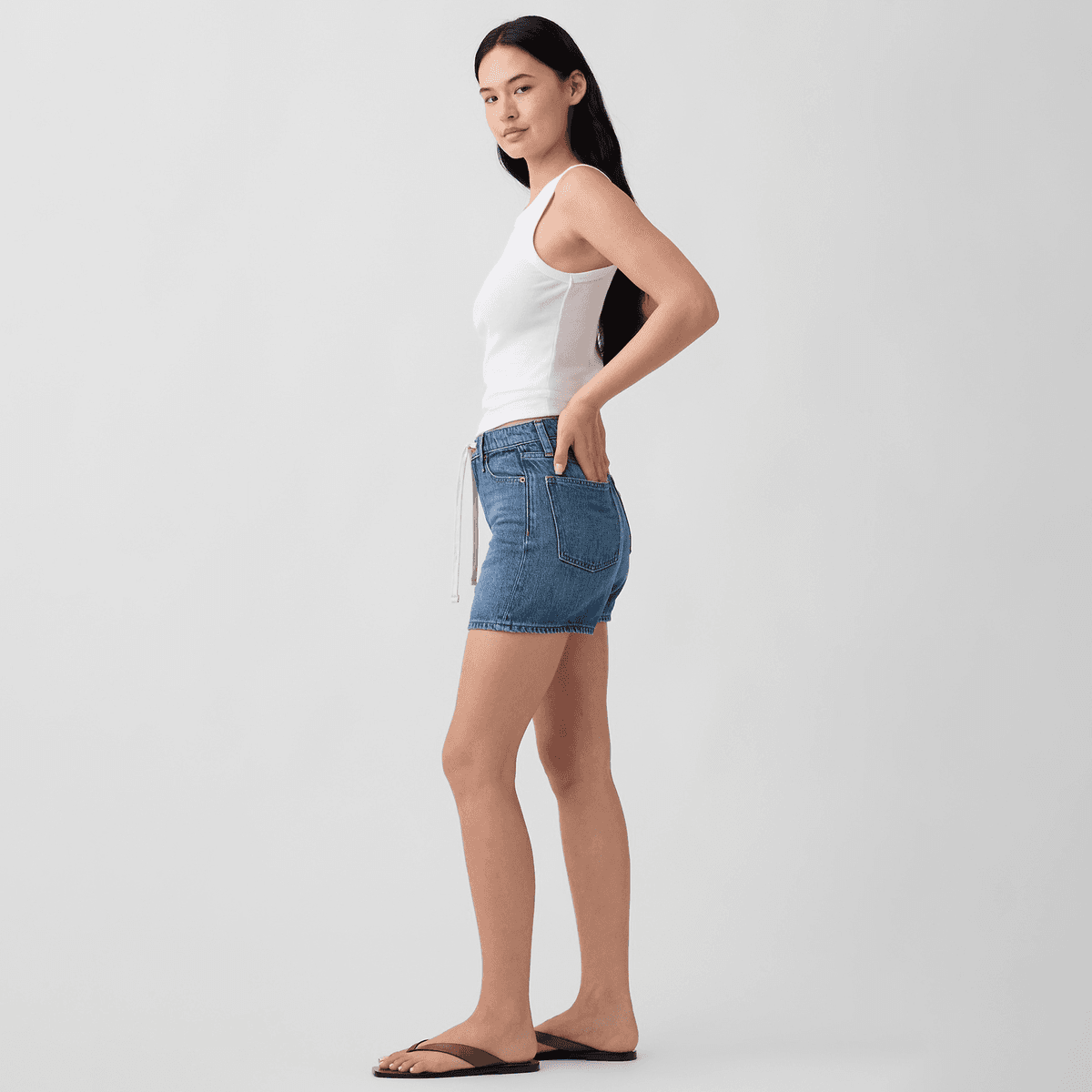 GAP Темный цвет Очистка Женские Джинсовые шорты - изображение 4