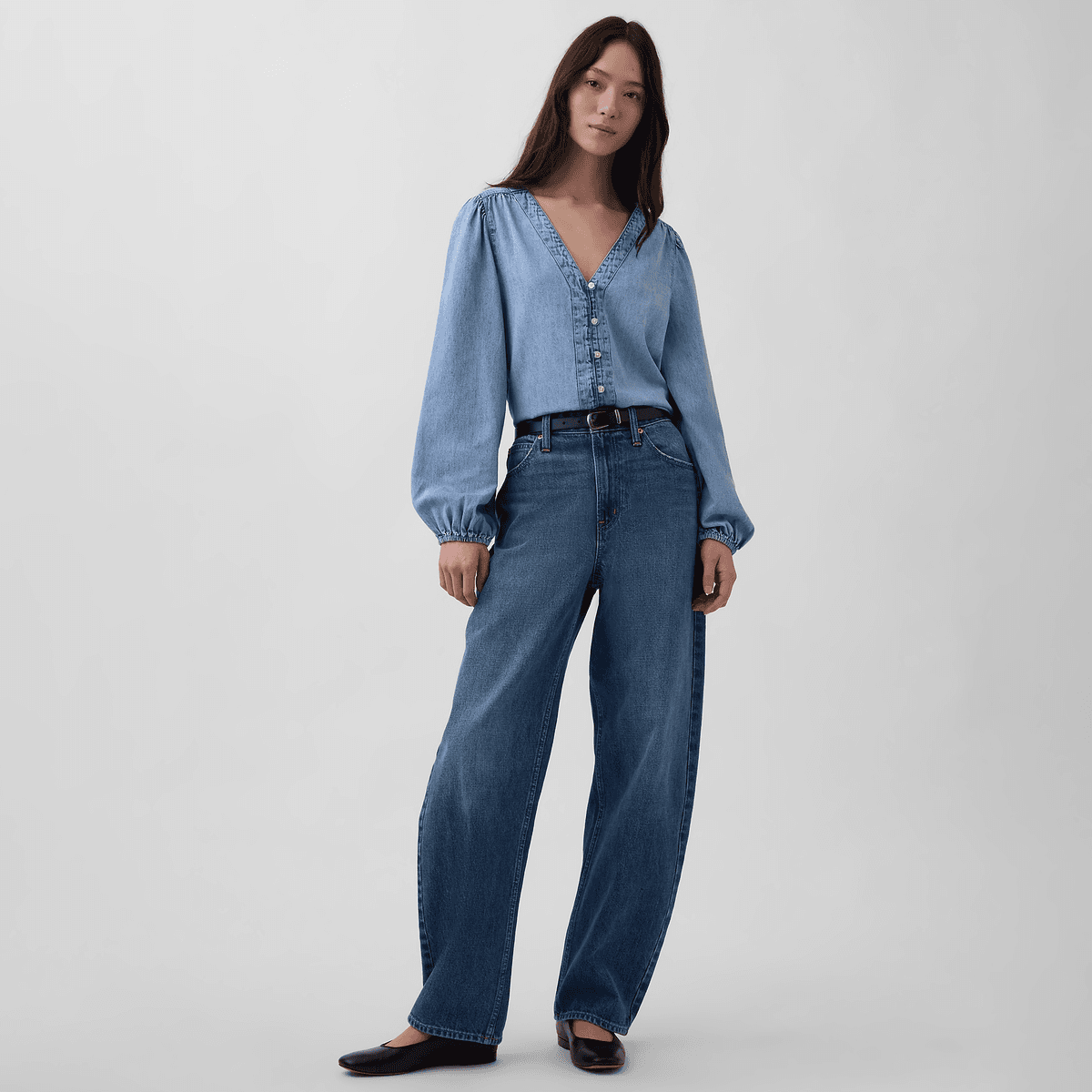 Блузка GAP Освежающий вариант Очистка Женские Рубашки - изображение 3