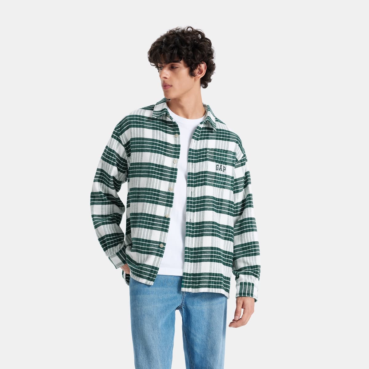 Рубашка GAP co-brand Зеленые Мужские Рубашки - изображение 3