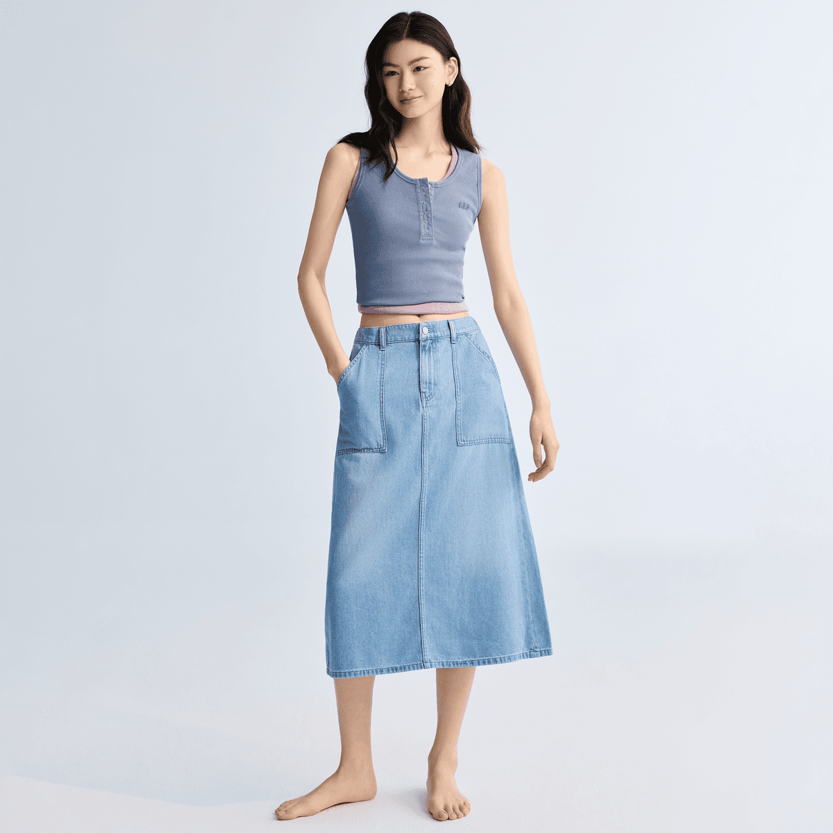 GAP Женские Джинсовые Длинные Юбки - изображение 2