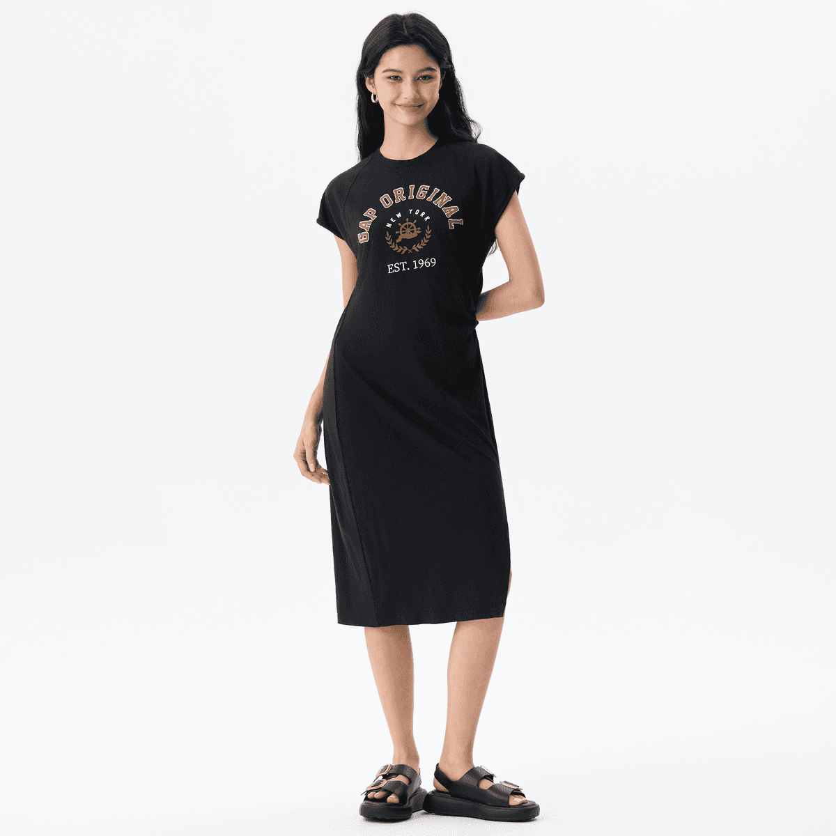 Платье GAP Короткий Sleeved Платье Женские - изображение 5