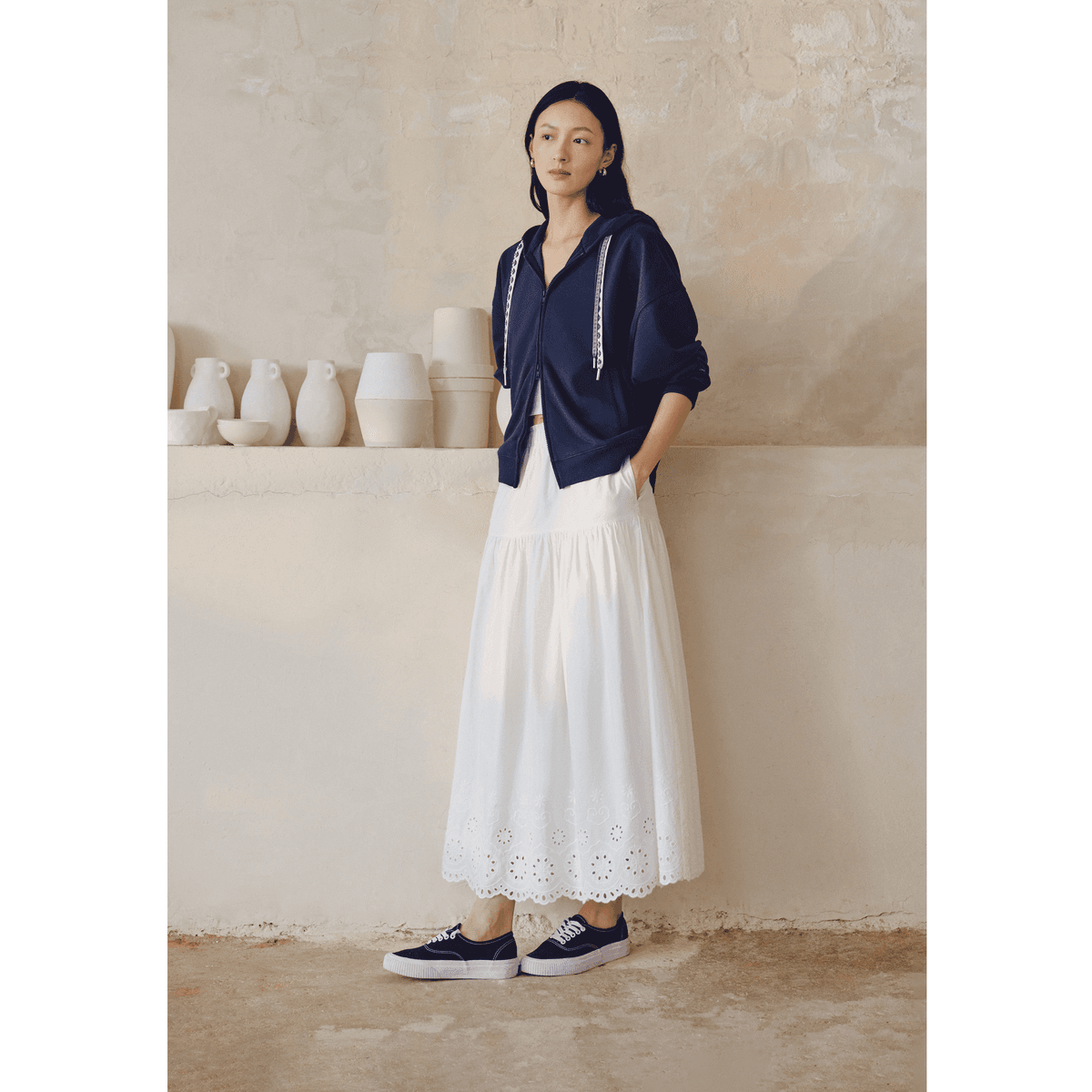 Юбка GAP GAPx Белый Женские Повседневные Длинные Юбки - изображение 5
