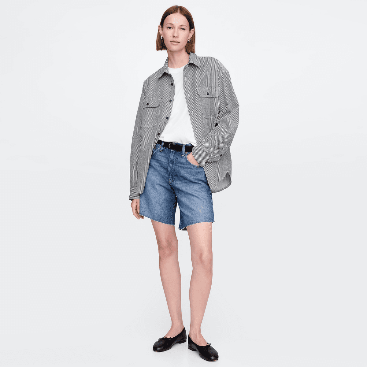 GAP Средняя стирка Женские Джинсовые шорты - изображение 4