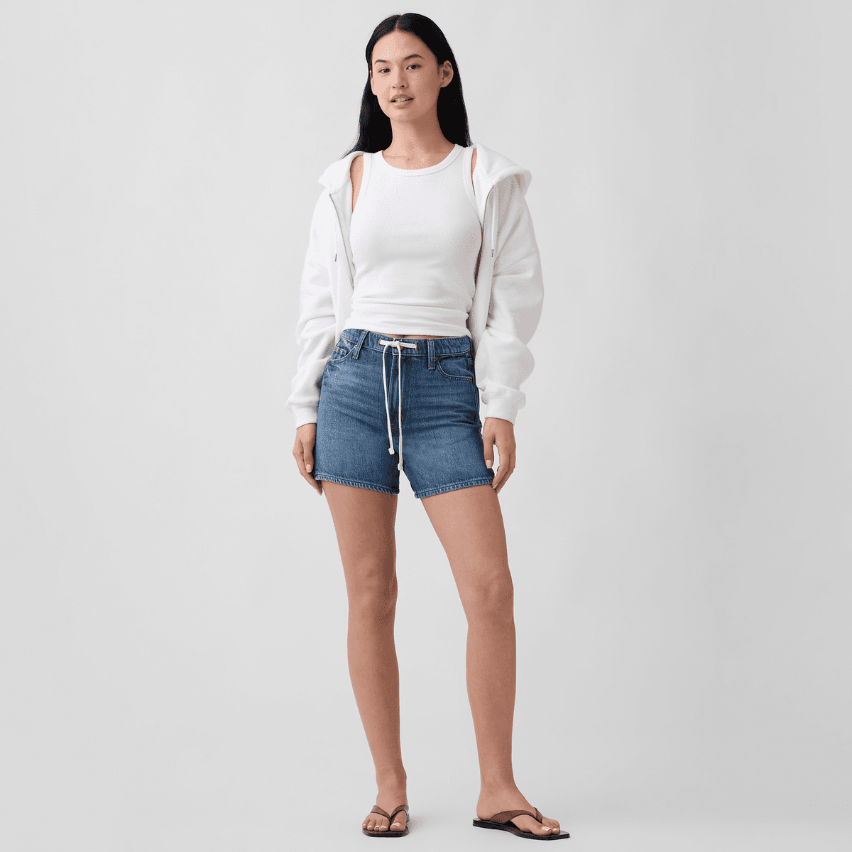 GAP Темный цвет Очистка Женские Джинсовые шорты - изображение 3