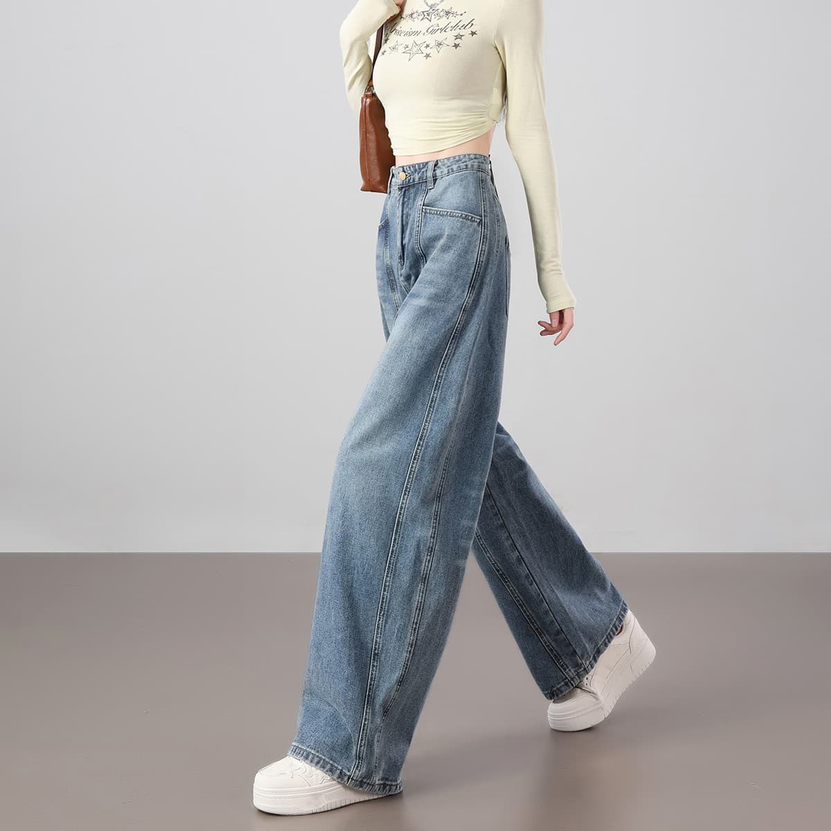 Джинсы Tonlion Medium Blue Women's Jeans Тонлион Средне-синие Женские Джинсы - изображение 4