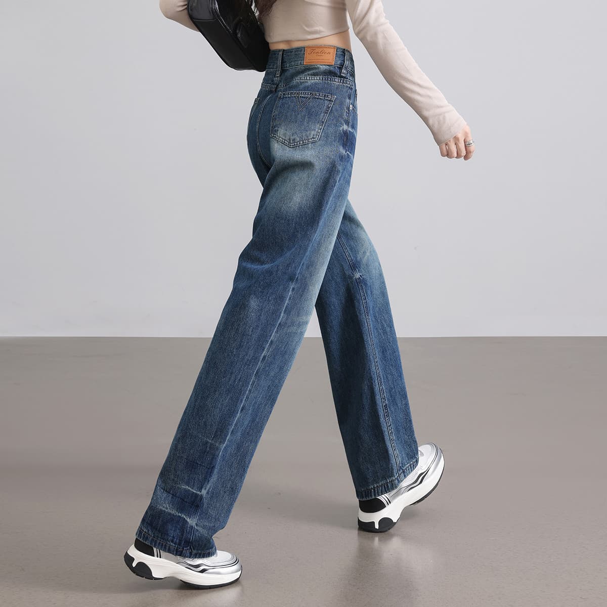 Джинсы Tonlion Medium Blue Women's Jeans Тонлион Средне-синие Женские Джинсы - изображение 4