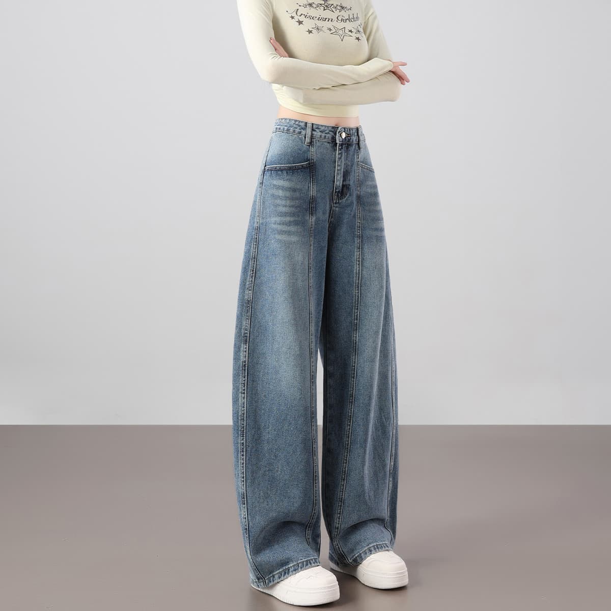 Джинсы Tonlion Medium Blue Women's Jeans Тонлион Средне-синие Женские Джинсы - изображение 6